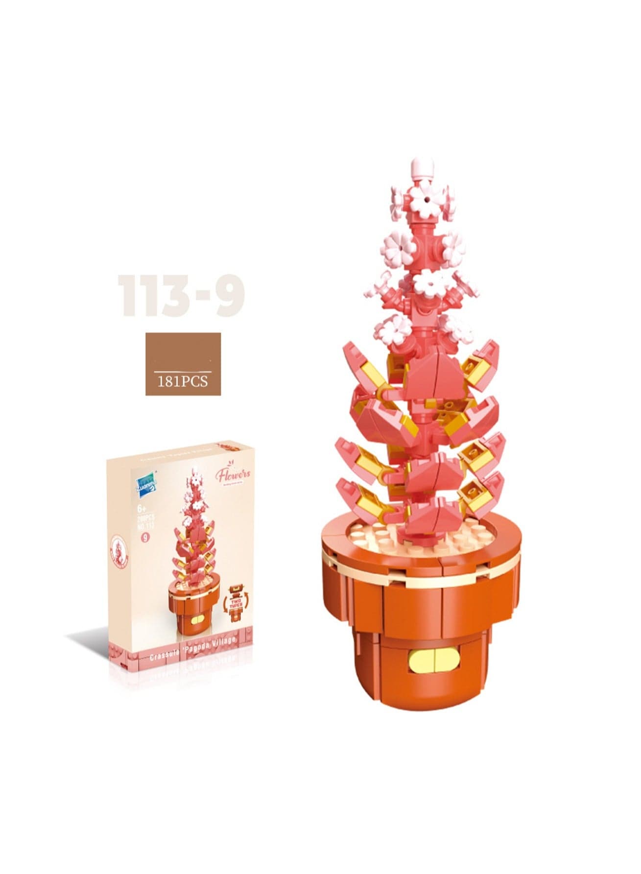DIY Mini Flower Pot Plant Building Block Toys, Colorful and Cute Small Bonsai Plant Basket, Creative Plant Series Home Office Decoration Desktop Accessories Birthday Gift