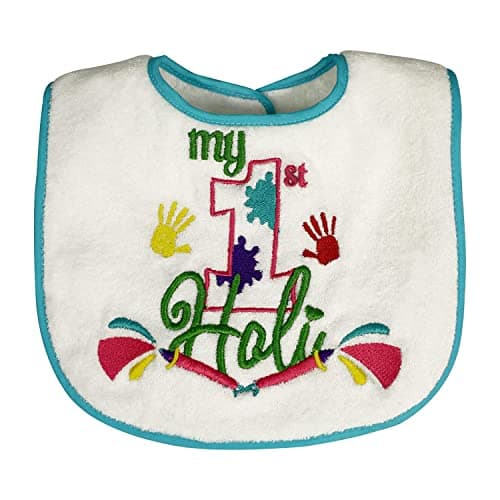 Butterthief Pure Terry Cotton Unisex Baby Bibs feeding Newborn Super Soft Apron Fiber filled Drooler Bibs Reversible (Pack of 1 pc) (Holi)