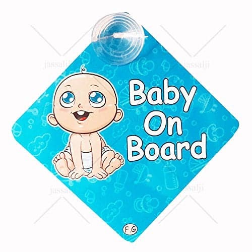Vadda Baby On Board Sleeping Child Vehicle Decal, Window Hanging Safety Sign for Car Cute
