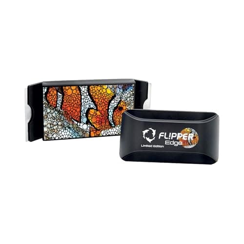 FL!PPER Flipper Edge Clownfish Limited Edition Floating Magnetic Aquarium Cleaner | 2-in-1 Dual Blade Scrubber & Scraper Fish Tank Cleaner Tools for Efficient Cleaning & Acrylic Surface Maintenance