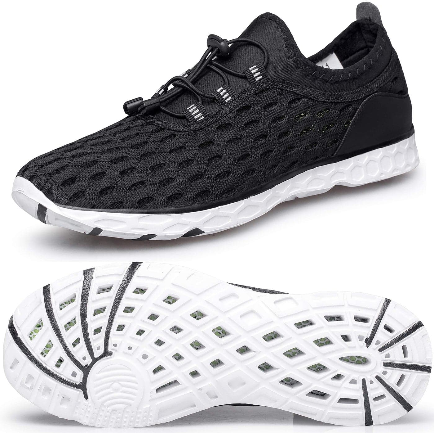 DOUSSPRT Men's Water Shoes Quick Drying Sports Aqua Shoes Black Size 9