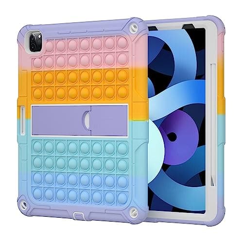 XZC iPad Pro 12.9 Case 2022/2021/2020/2018 Heavy Duty Shockproof Cover for 12.9 Inch 6th/5th/4th/3rd Gen (Rainbow 2)