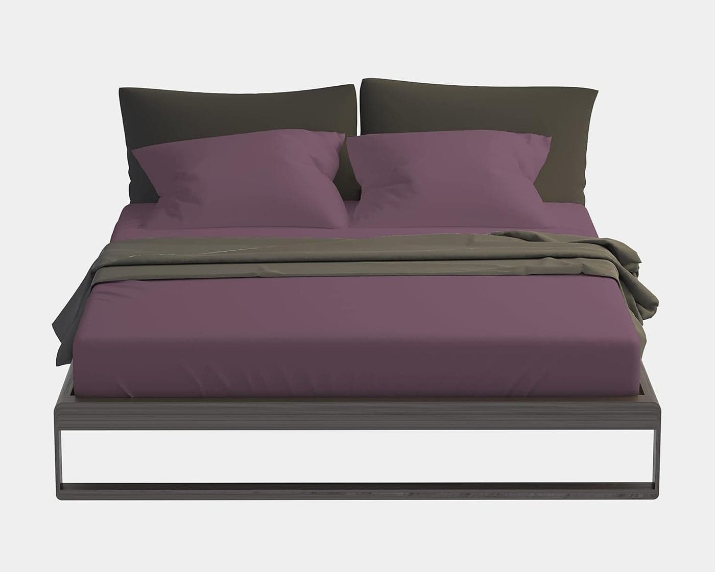 Day Care 500TC Super Soft Elegant Colors Fitted Bedsheet 100 Egyptian Cotton Plum King Size 72 x 78 4 to 10 Inch Matress 12 Drop with 2 Peice Pillow Cover Size18x28
