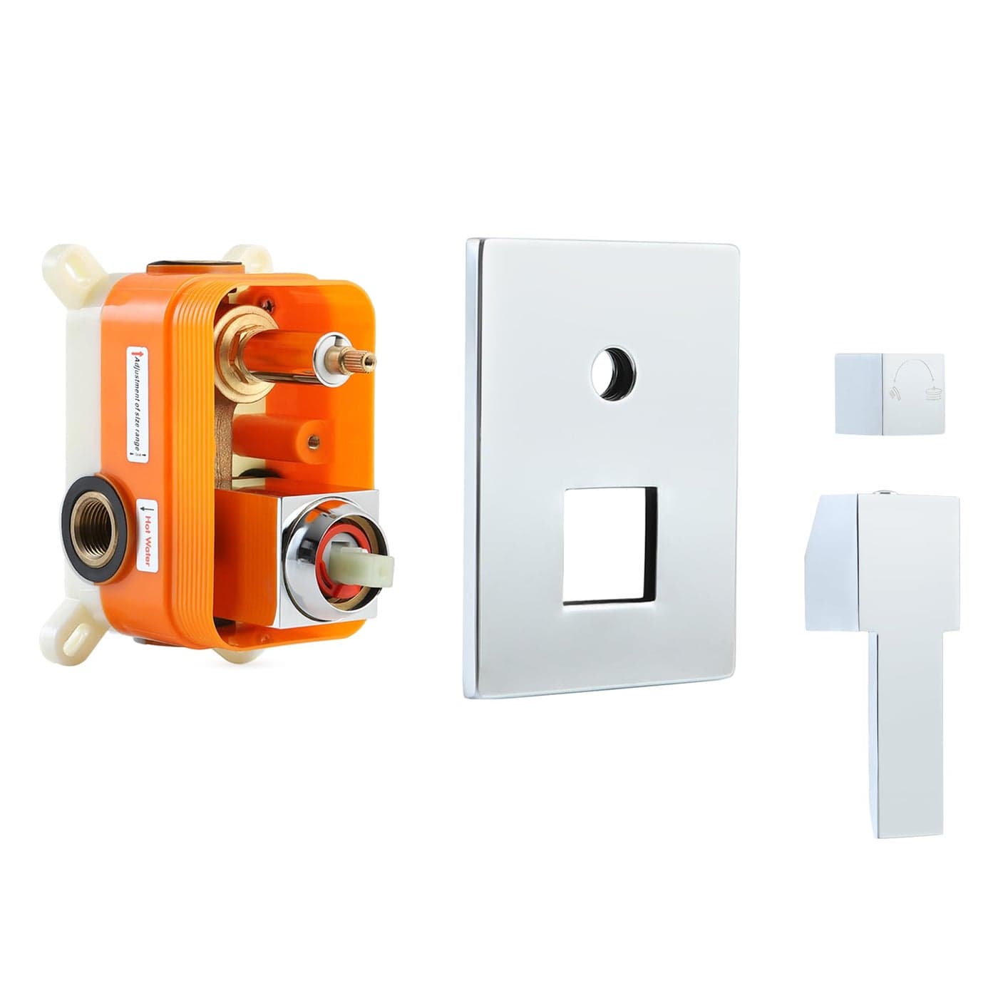 SKOWLL Shower Valve Kit 2 Way Bathroom Mixer Kit Wall Mount Shower Control Valve Single Handle with 2 Function cUPC Pressure Balance Kit Polished Chrome