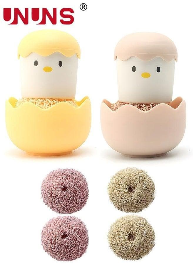 6PCS Eggshell Dish Brush, Washing Brush Cleaning Kitchen with Holder for Pot Pan Sink