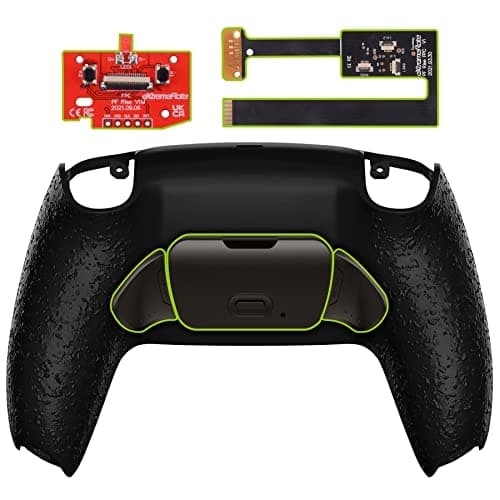 eXtremeRate Textured Black Real Metal Buttons (RMB) Version Rise 2.0 Remap Kit for PS5 Controller BDM 010 020, Upgrade Board & Redesigned Back Shell & Programable Back Buttons Set for PS5 Controller