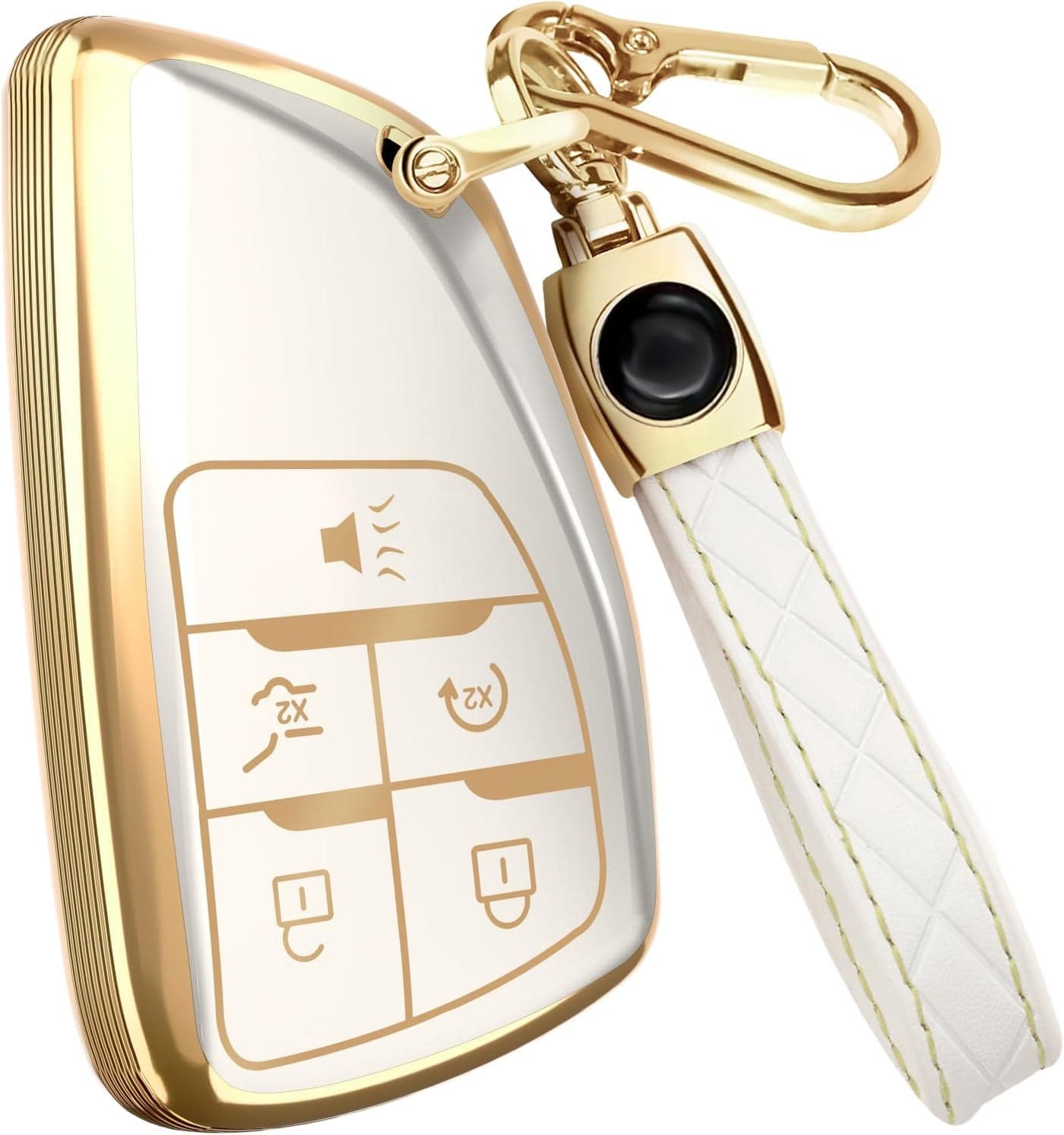 Lucrum GMC Sierra 1500 Key Fob Cover with Leather Keychain