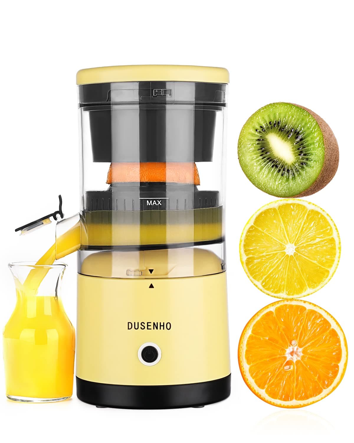 DUSENHO Electric Citrus Juicer Rechargeable USB Juicer Machines for Orange Lemon Grapefruit