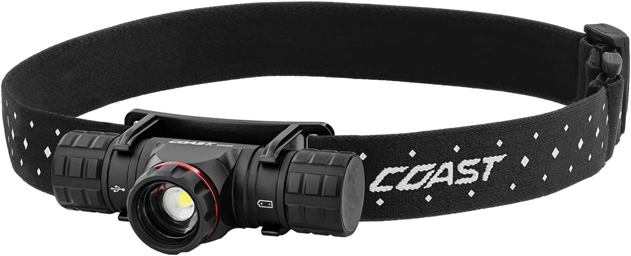 Coast XPH30R 1200 Lumen USBC Rechargeable Dual Power Headlamp with Twist Focus Beam and Magnetic Base