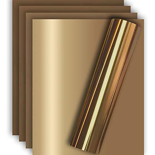 Tvinyl Warehouse Dark GoldBronze Foil HTV Heat Transfer Vinyl for TShirt 12 X 10Pack of 5 Easy to Weed and Iron on