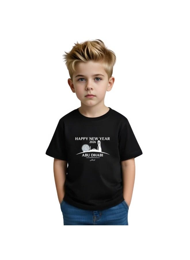 Happy New Year-Kids Boys T-Shirt With Abu Dhabi Design-Celebrating In Abu Dhabi-New Year's Abu Dhabi Gift For Boys