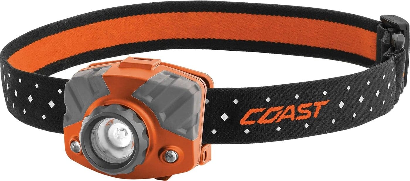 Coast FL75R Rechargeable 530 Lumen Dual Color Twist Focus LED Headlamp Orange
