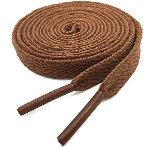 YFINE 47.24" Inch Multiple Solid Colors Flat Shoe Laces Shoelaces for Shoes(2 Pair) Khaki
