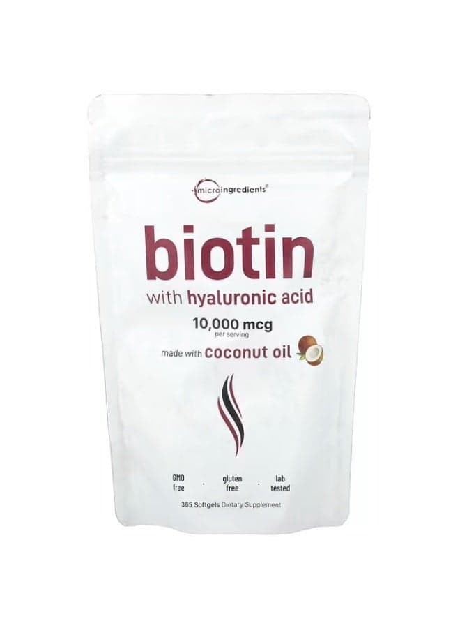 Micro Ingredients, Biotin with Hyaluronic Acid, 365 Softgels