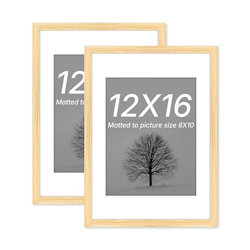Art Street Synthetic Document Large Size Wall Photo Frame, Set Of 2 Big Frames For Wall Artwork, Certificates, Picture & Photographs Home Decor(12x16 Inch, Matted To: 8x10 Inch, Beige)