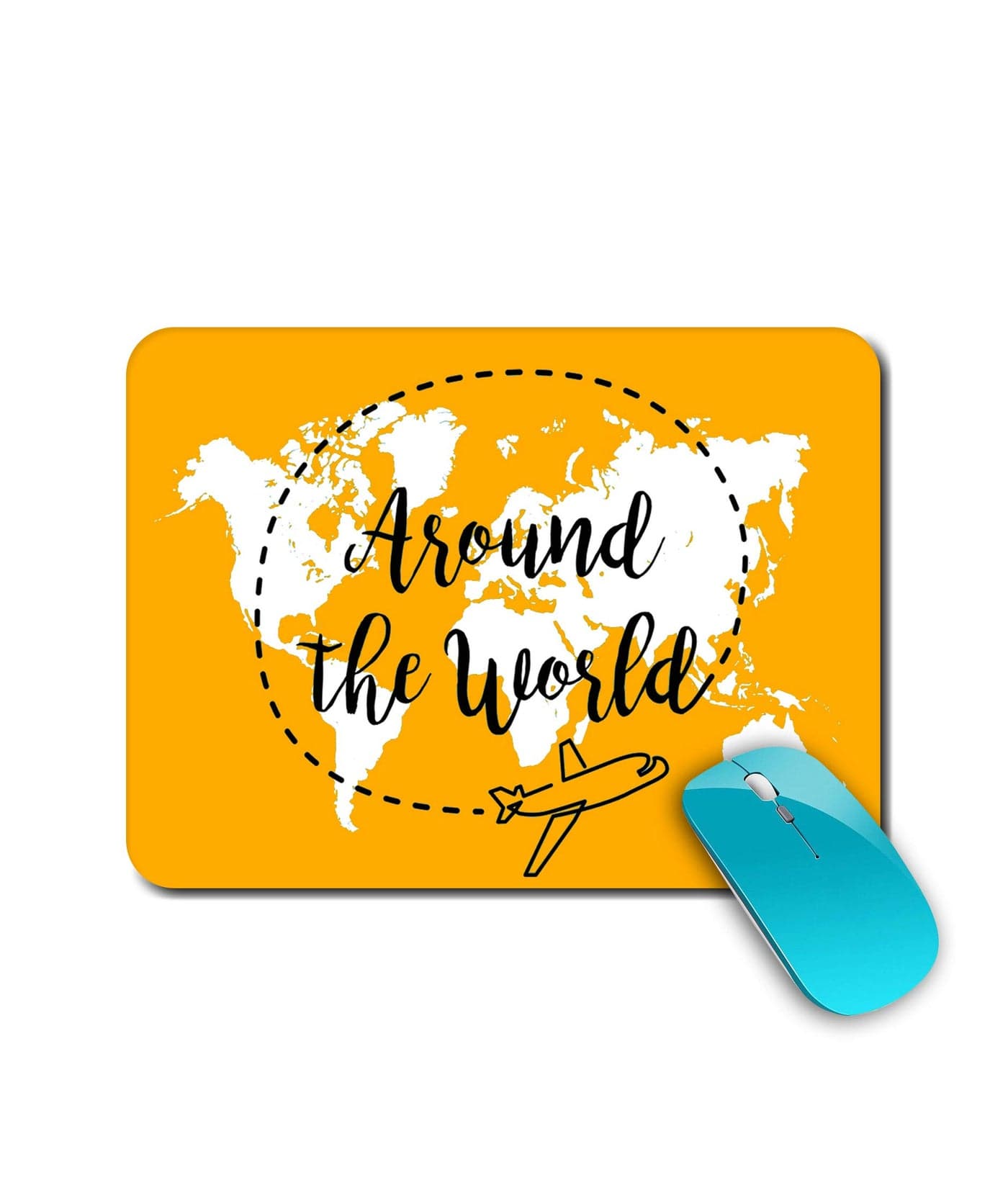 WHATS YOUR KICK Travel | Traveling | Travel | World, City, Air |Creative | Printed Mouse Pad/Designer Waterproof Coating Gaming Mouse Pad for Computer/Laptop (Multi5)