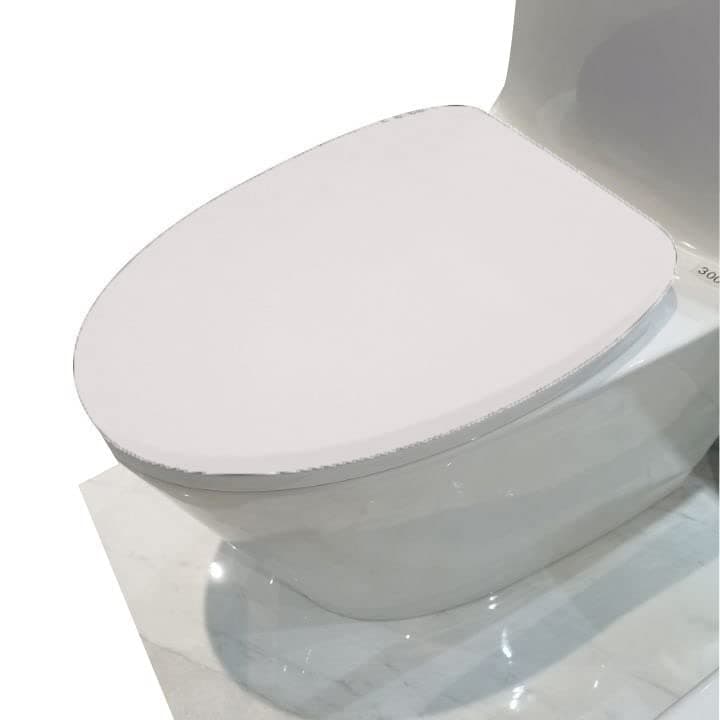 Madeals Microfiber Toilet Lid Cover Soft and Absorbent Comfortable Bathroom Microfiber Toilet Lid Cover Seat Fits Most Size Toilet Lids for Navy Blue