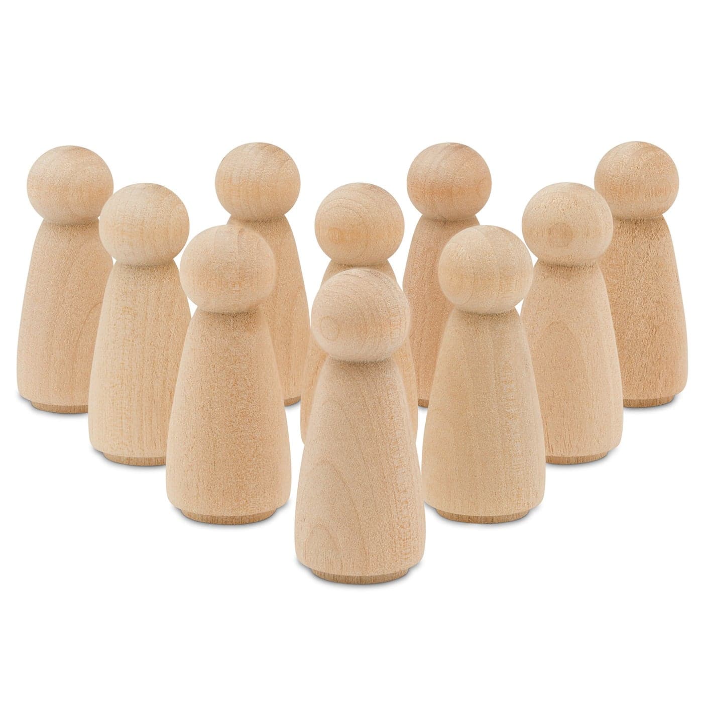Wood Peg Dolls 2 Inch MomAngel Shape Wooden Peg People Pack of 25 Wooden Dolls for Play Strong Birch Wooden People Figures Peg Dolls Unfinished Wooden Pegs for Crafts