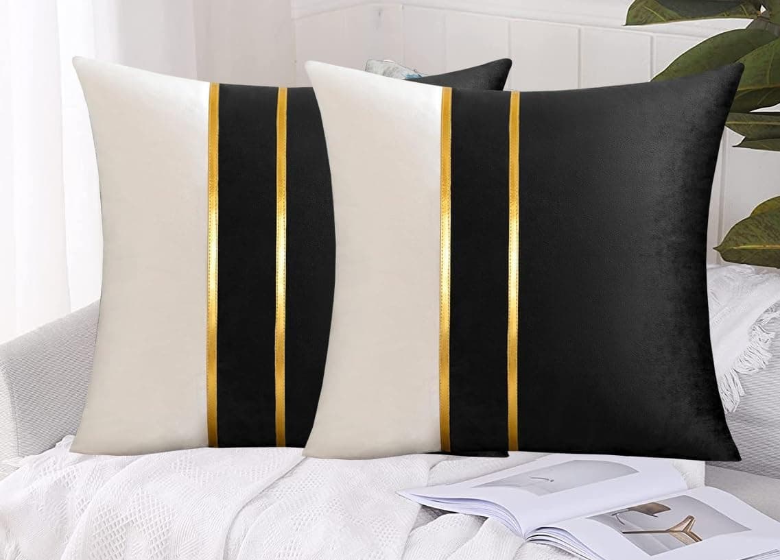 HIMS Velvet Sofa Pillow Cover Set of 2, Cushion Cover 20 inch x 20 inch for Cushion Covers Decor Living Room Sofa Bedroom Car