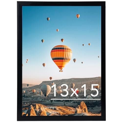JCJMY 13x15 Picture Frame Black for Wall Hanging, Wall Mounting Horizontally or Vertically, 13 x 15 Wall Gallery Poster Photo Frame with Shatter Resistant Plexiglass, Black