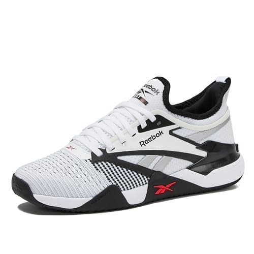Reebok Nano Court Sport Men's Pickleball or Tennis Shoes for Men, Black/White/Energy Red, 4.5