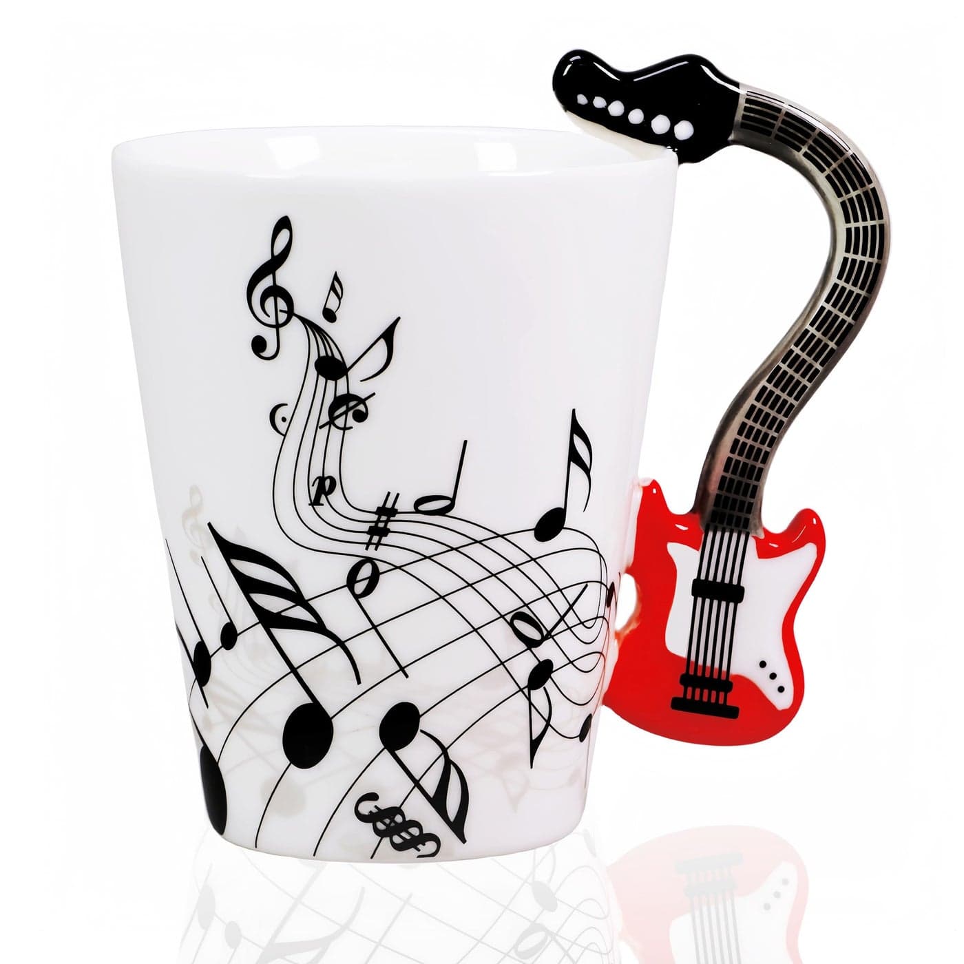LanHong Guitar Coffee Mug 135 oz Cup for Music Lovers Guitar Players Musicians Birthday Christmas Gifts for Men Women Red