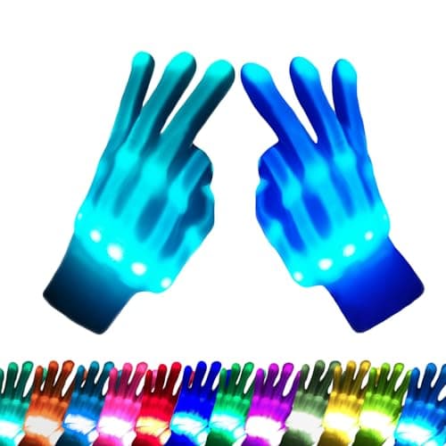 COLEDRE Kids Toys 12 Colors LED Gloves Cool Toys Gifts for Age 57 812 Years Old Boys Girls Stocking Stuffers Christmas Kids Teens Halloween Costumes Light Up Gloves Birthday Parties Gifts 1 Pair M