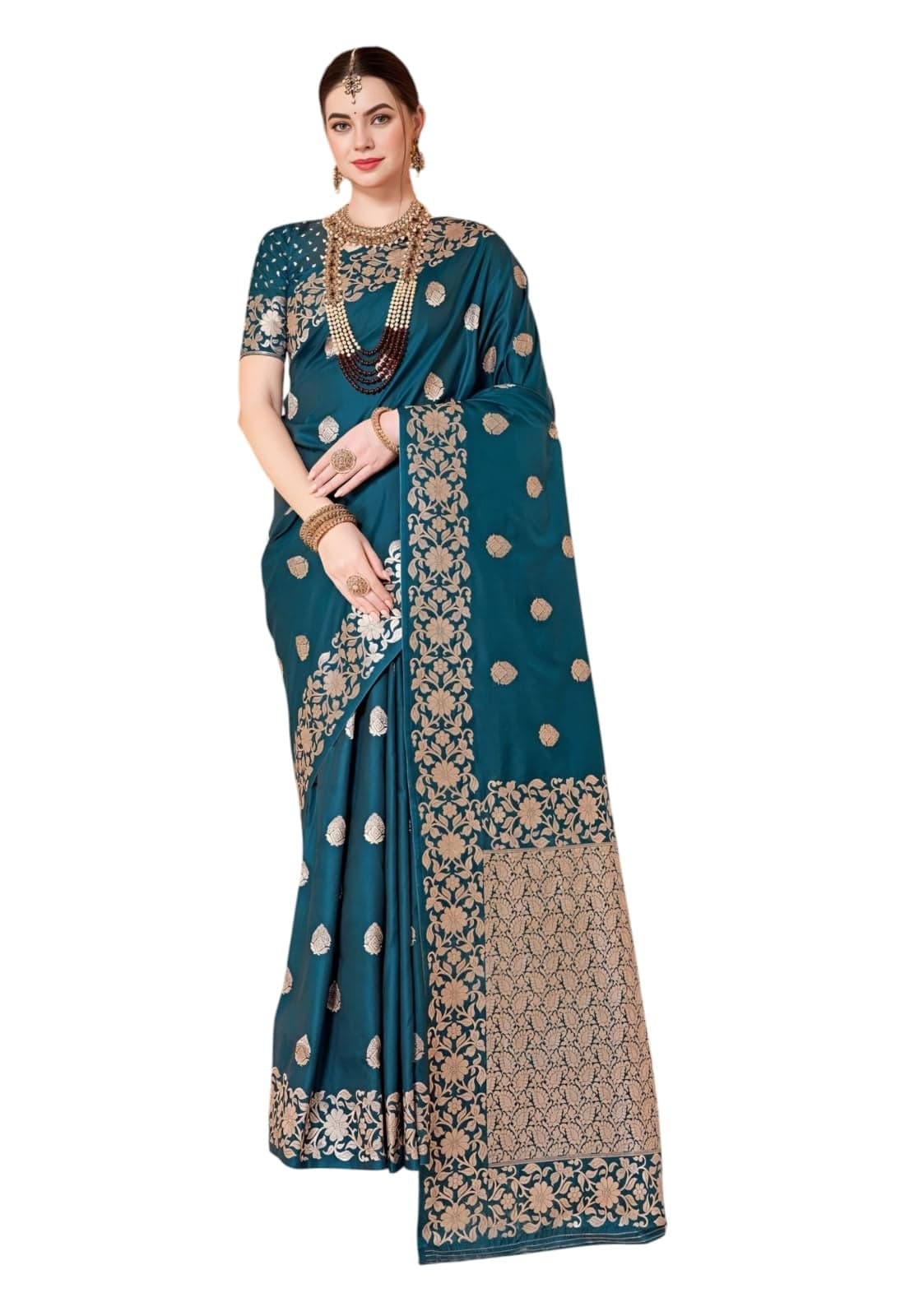 Yashika Women's Pure Kanjivaram Silk Saree Soft Banarasi Style Wedding With Blouse Piece | Saree For Women | New Sari_AZ-YS-OG1-SAIBA RAMA
