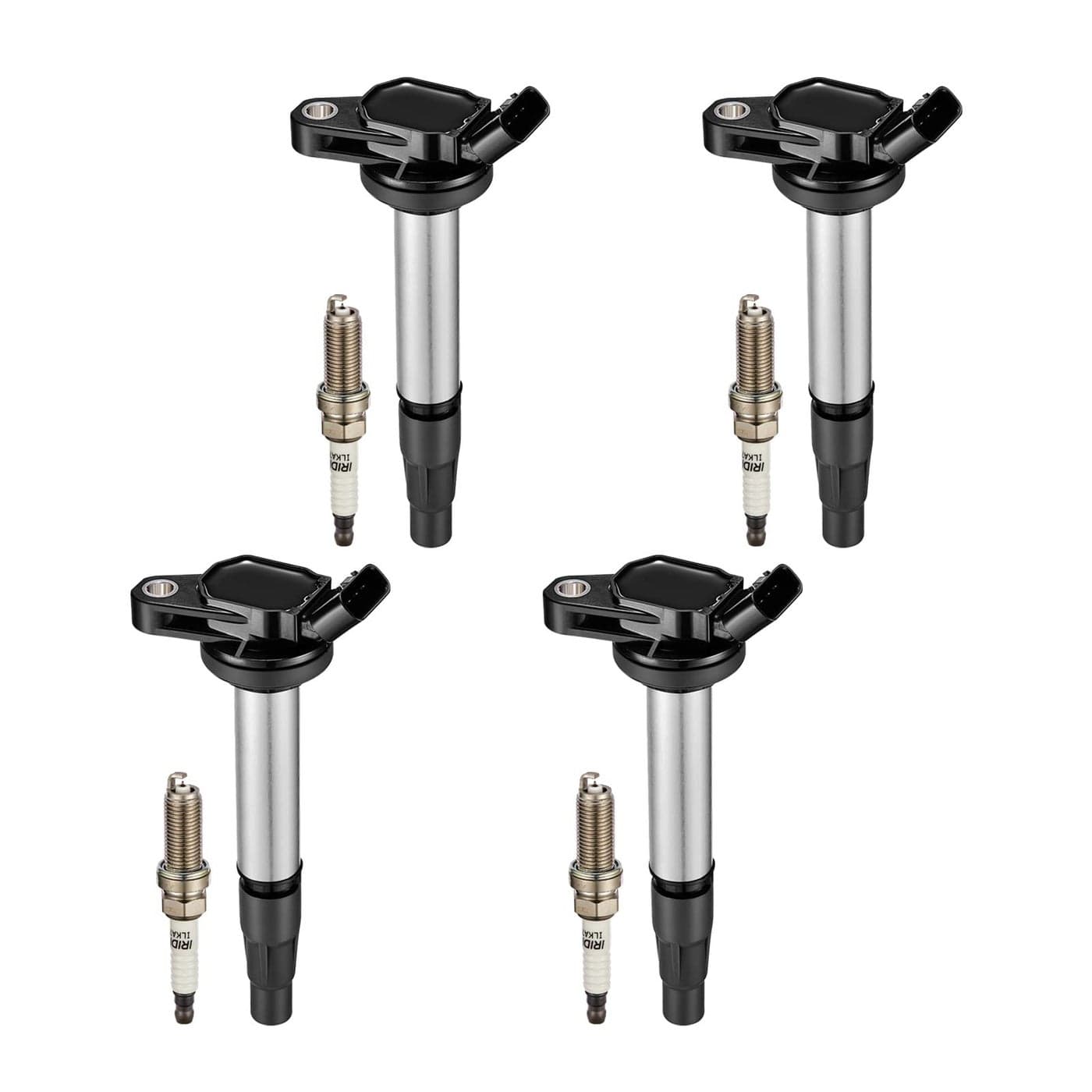 BDFHYK Ignition Coil Pack UF596 and Iridium Spark Plugs 93501 Compatible with Toyota Corolla 2009 2010 2011 2012 2013 Toyota Prius Matrix PlugIn Prius V Lexus CT200h Scion xD 18L L4 UF619 Set of 4
