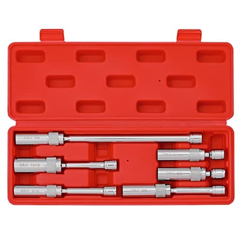 Mayouko 6PCS 3/8" Drive Thin Wall Magnetic Swivel Spark Plug Socket, 12 Point, 1MM Thin Wall, 14MM, 9/16", 5/8", 13/16"