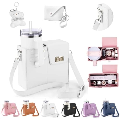 Stanley Purse Cup Holder for 40oz - Portable Crossbody Tumbler Bag with Adjustable Strap, Water Bottle Carrier for Outdoor Travel