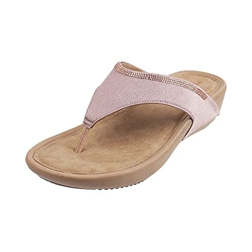 Metro Womens Synthetic Rose Gold Slippers (Size (8 UK (41 EU))