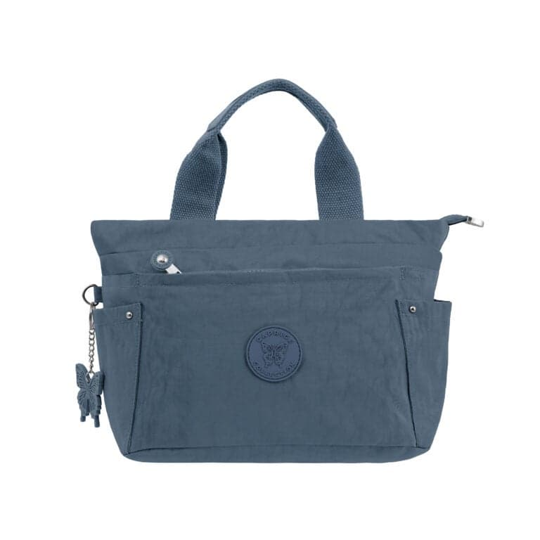 Unisex Small Shoulder Bag – Light Blue, Water-Resistant Nylon, 9.5L Capacity
