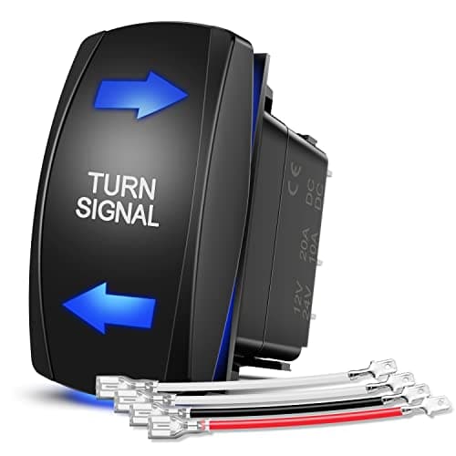 Nilight Turn Signal Switch Blue 4Pin ONOffON Laser Etched SPDT Toggle Rocker Switches 12V 20A 24V 10A Jumper Wires for Cars RVs Campers Trailers