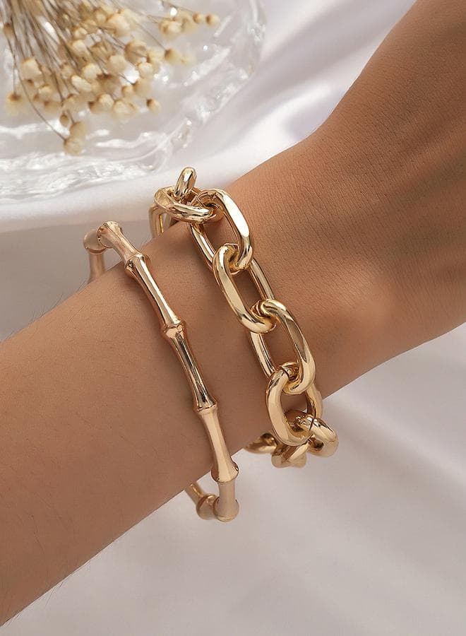 Set of 9 - Assorted Link Chain Bracelets