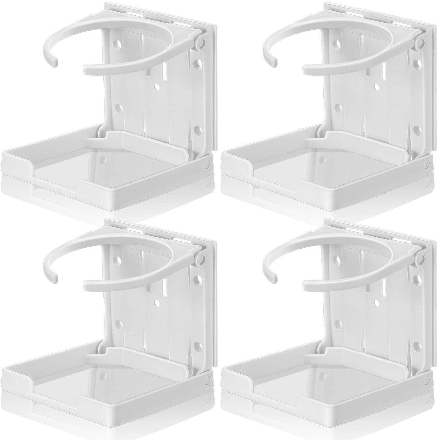 4 Pcs Folding Plastic Cup Holders Large Boat Car Drink Holder White