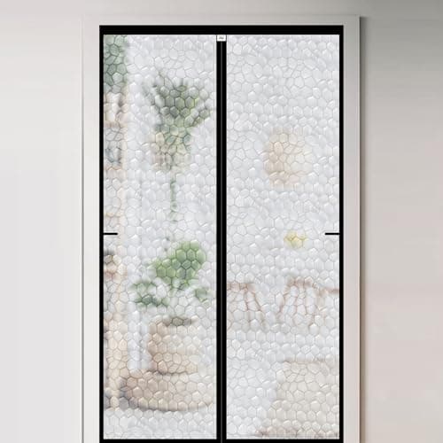 CHIYUNS Magnetic Thermal Insulated Door Curtain 34 x 80 inch, Transparent Door Cover, Keep Warm in Winter Cool in Summer, Self Sealing, Pet and Kid Friendly