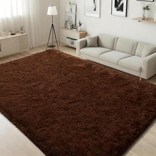 ISEAU Fluffy Rug Carpets Soft Shaggy Area Rugs Indoor Floor Mats for Kids Room Fuzzy Carpet Comfy Cute Nursery Mat Bedside Carpet for Boys Girls Bedroom Living Room Home Decor, 3ft x 5ft,Brown