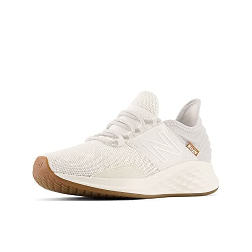 New Balance Women's Fresh Foam Roav V1 Running Shoe, Paper White/Gum, 7.5 W