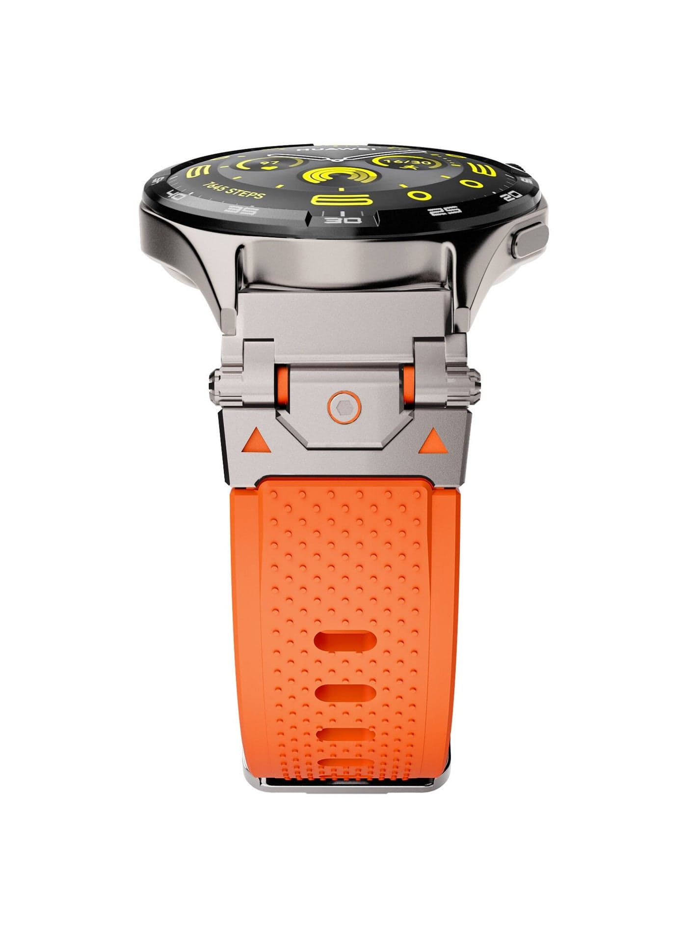 Rugged TPU Sport Band for HUAWEI Watch GT 5 4 3 Pro, 22mm Durable Metal Connector Replacement Strap for Huawei Watch 4 3 Pro, Titanium-Orange
