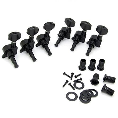 JIUWU 6R Right Black Electric Guitar String Tuning Pegs Keys Tuners for Strat Tele