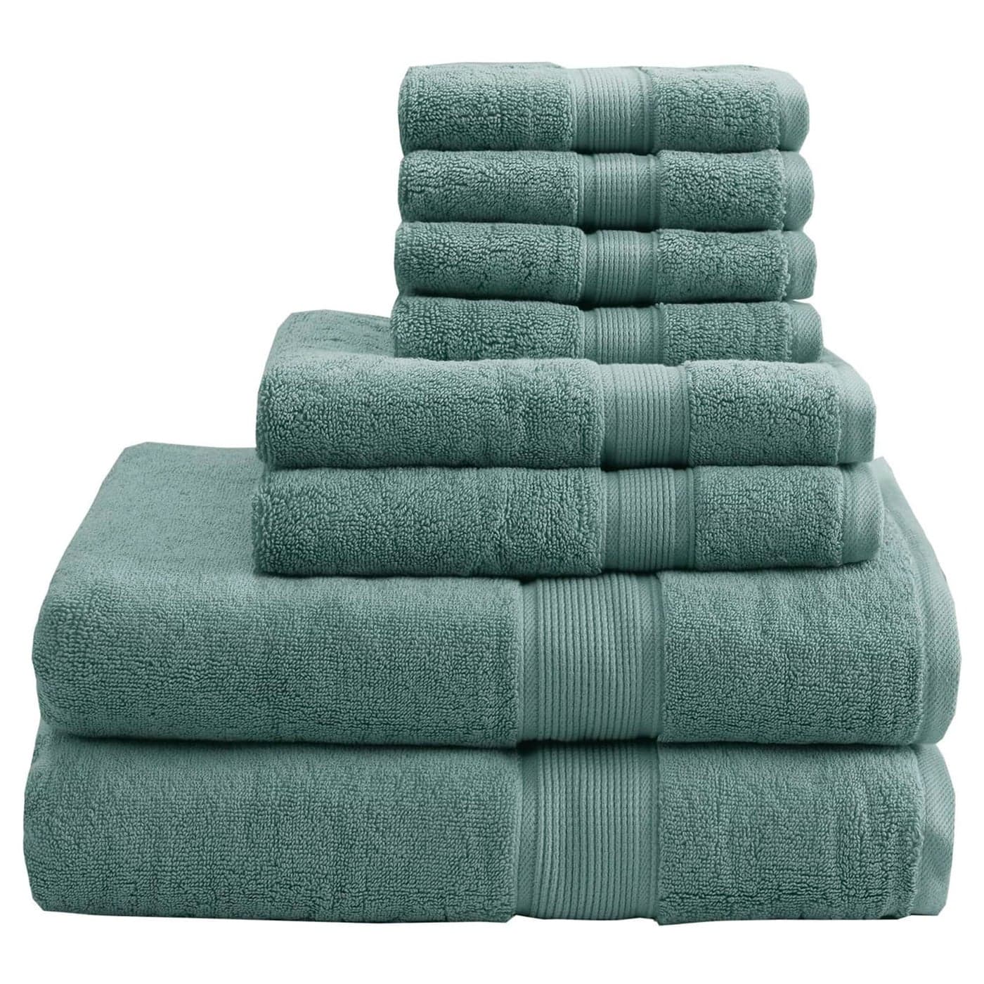 Madison Park 800GSM Bathroom Towel Set of 8 100 Cotton Bath Towel Set for Bathroom Luxurious Highly Absorbent 2 Bath Towels 2 Hand Towels 4 Washcloths Quick Dry Spa Quality Dusty Green