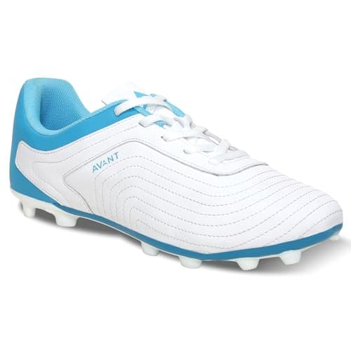 AVANT Men's TurboKick Football Shoes - Cushioned Insoles, Anti Skid Shoes with Studds, Outdoor Lightweight Football Boots Ideal for Hard, Ground Surfaces (AVMSH174CL01UK9_UK9_White)