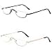 KoKoBin Half Reading Glasses 2 Pairs Half Rim Metal Frame Glasses Spring Hinge Readers for Men and Women BlackGold 250