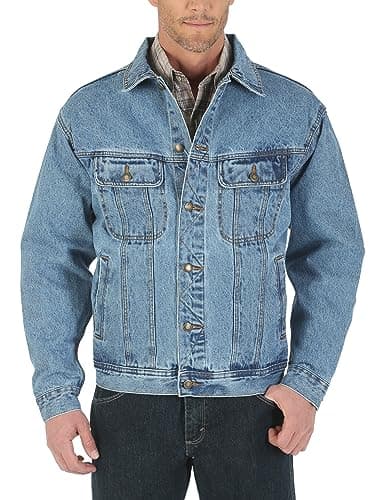Wrangler Rugged Wear Men's Unlined Denim Jacket, Vintage Indigo, Large Tall