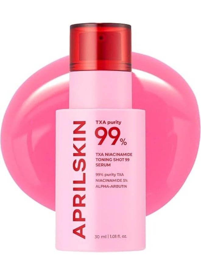 APRILSKIN TXA Niacinamide Toning Shot 99 Spicule Facial Serum|Skin Booster Serum|99% High-Purity Tranexamic Acid 3% + Niacinamide 5% for Uneven Skin Tone, Pore Care|Korean Skin Care|1.01 fl. oz.