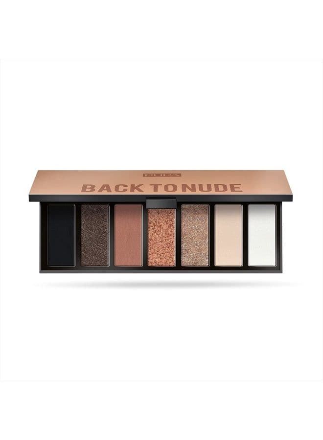 Milano Make Up Stories Eyeshadow Palette 001 Back To Nude - 7-Shade Shadow Collection with Matte, Satin, and Metallic Color Options - High Pigment Formula - Soft, Blendable Texture - 0.469 oz