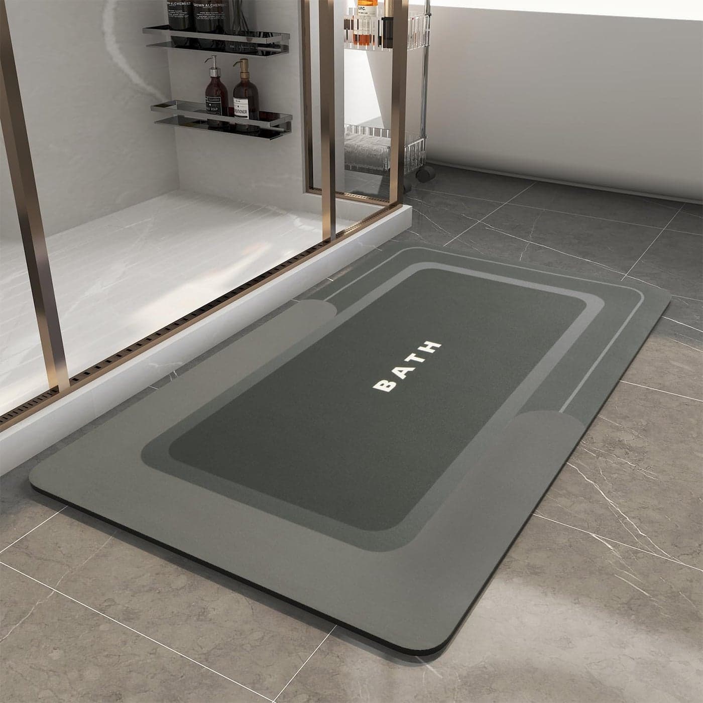 MontVooBath MatBath Mat Rug Non Slip Super Absorbent Stain Resistant Quick Dry Thin Bathroom RugBath Mats for Bathroom Floor Bathtub VanityBathmat Bath Rug Easy Care 17x35 Darkgrey