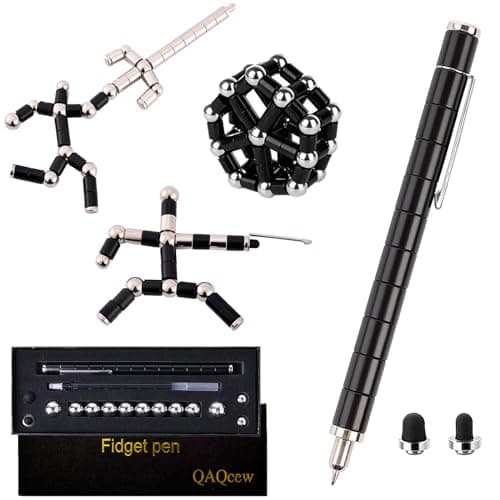 QAQcew Fidget Pen Decompression Magnetic Fidget Toy Pen Magnet Pen Fidget Toy Relieve Pressure Novel Toy Gift for Kids or Friends Black