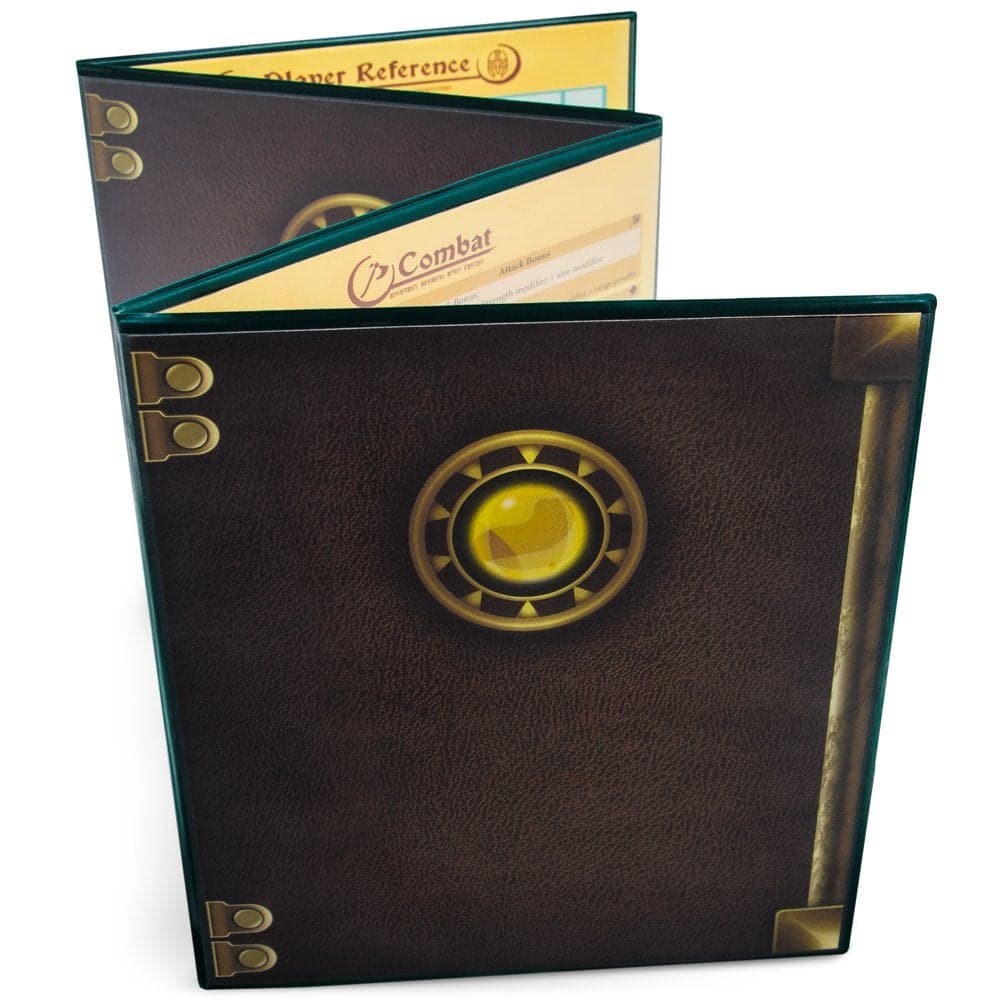 Stratagem The Masters Tome 4Panel Customizable GM Screen with Free Inserts Dry Erase Dungeon Game Master Accessory for Tabletop RPG Campaigns Green